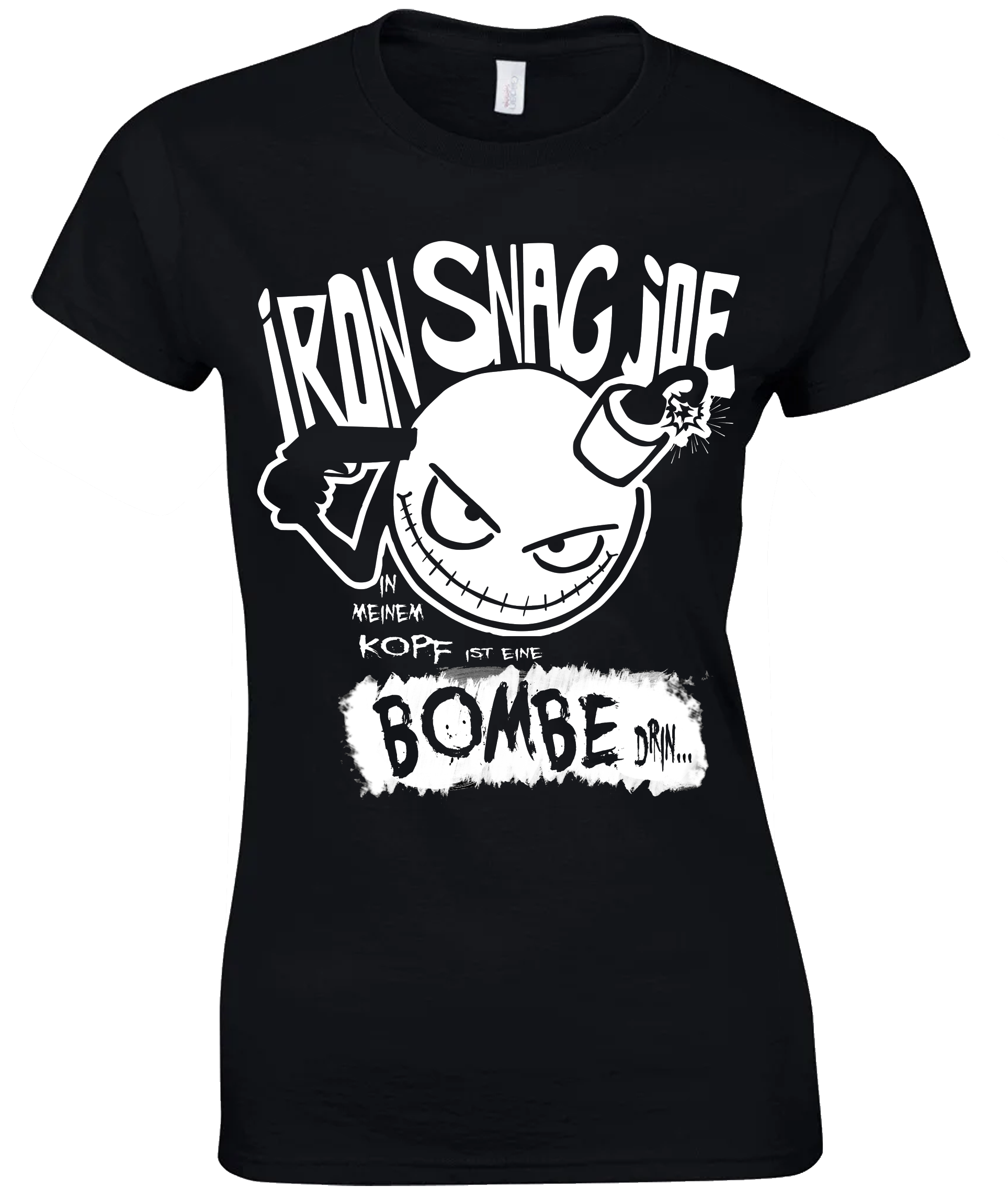 "Bombe" T-Shirt - Girlie, Farbe: schwarz/weiß