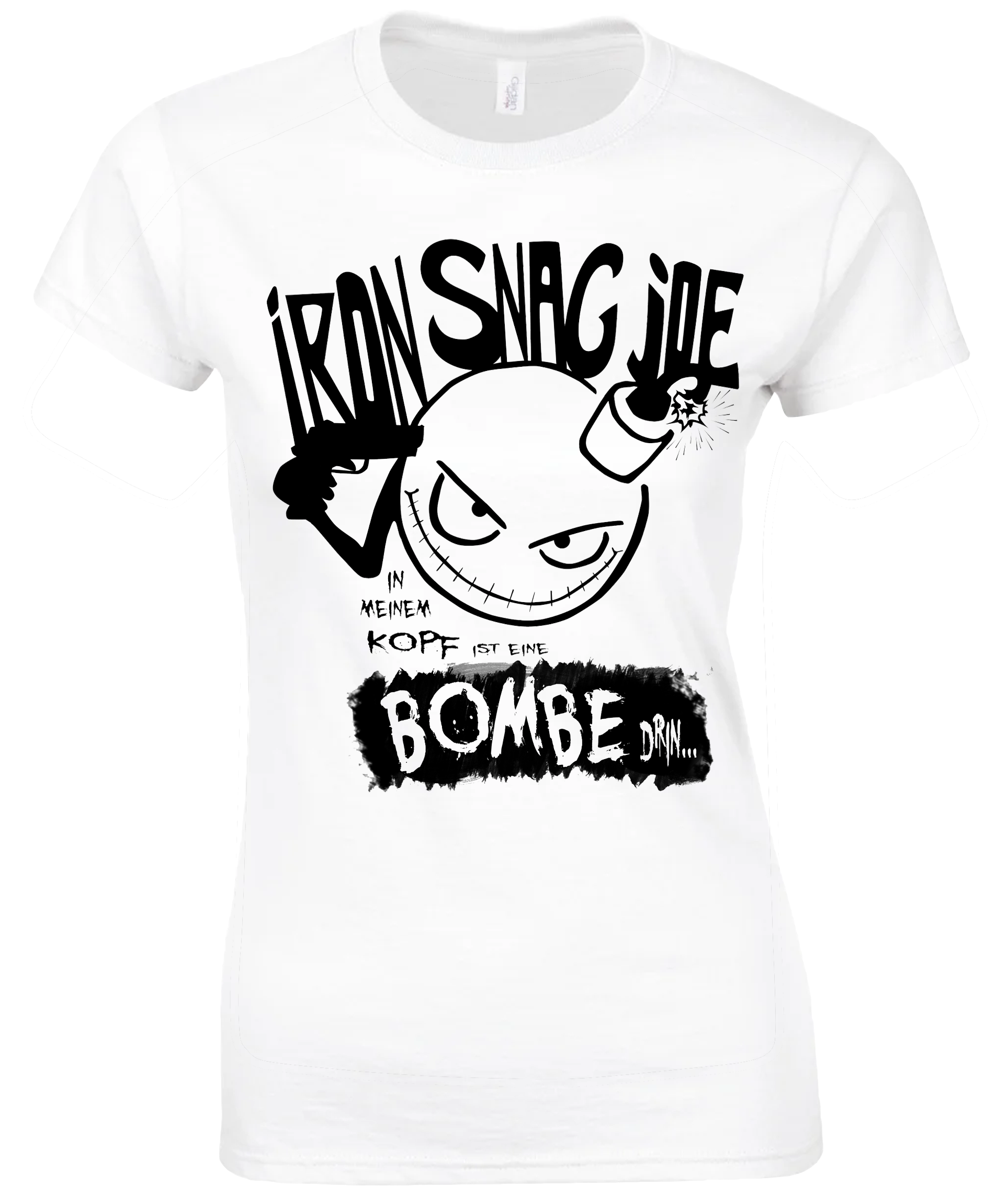 "Bombe" T-Shirt - Girlie, Farbe: schwarz/weiß Bild 2
