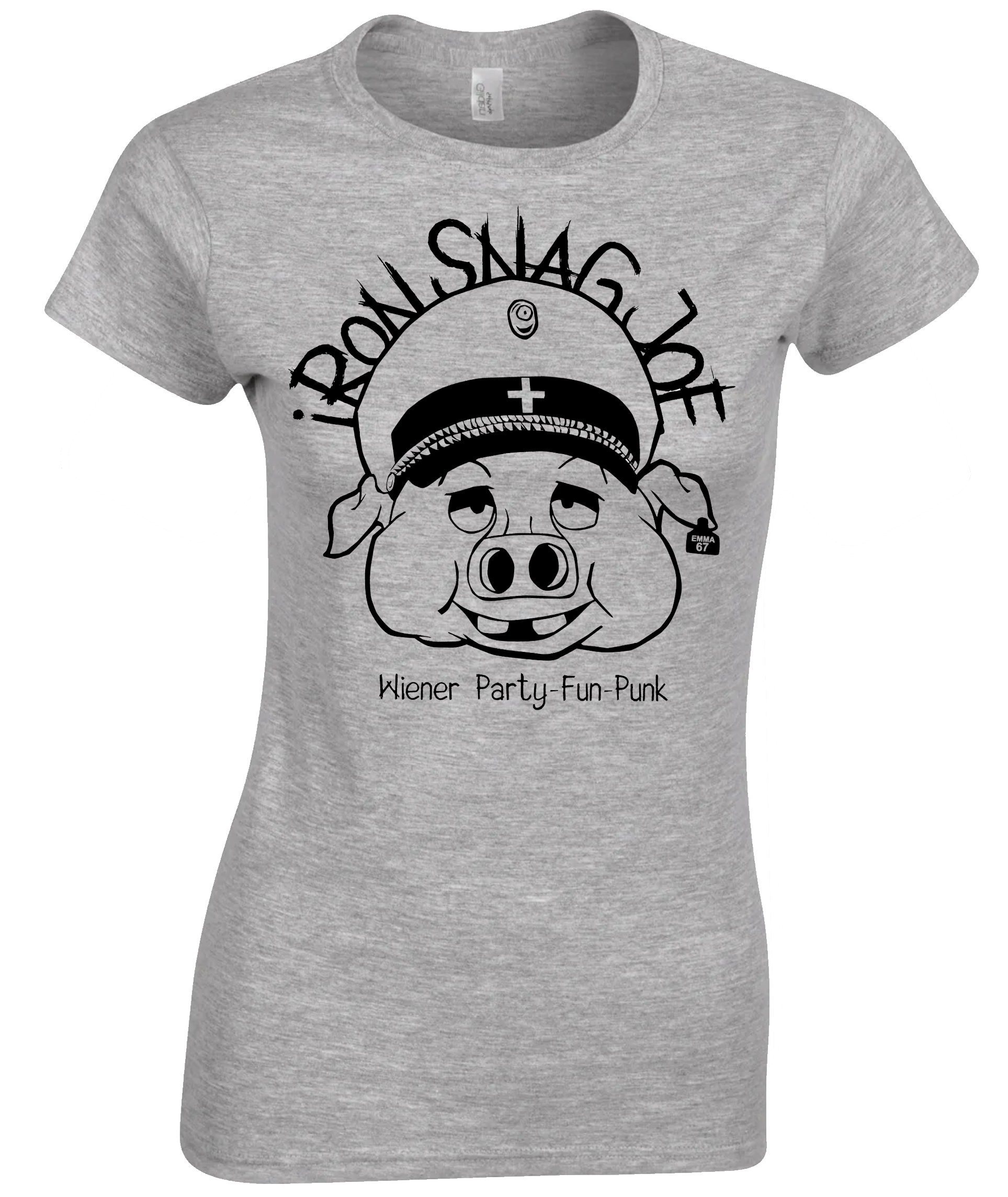 "Park-Schwein" T-Shirt - Girlie, Farbe: grau