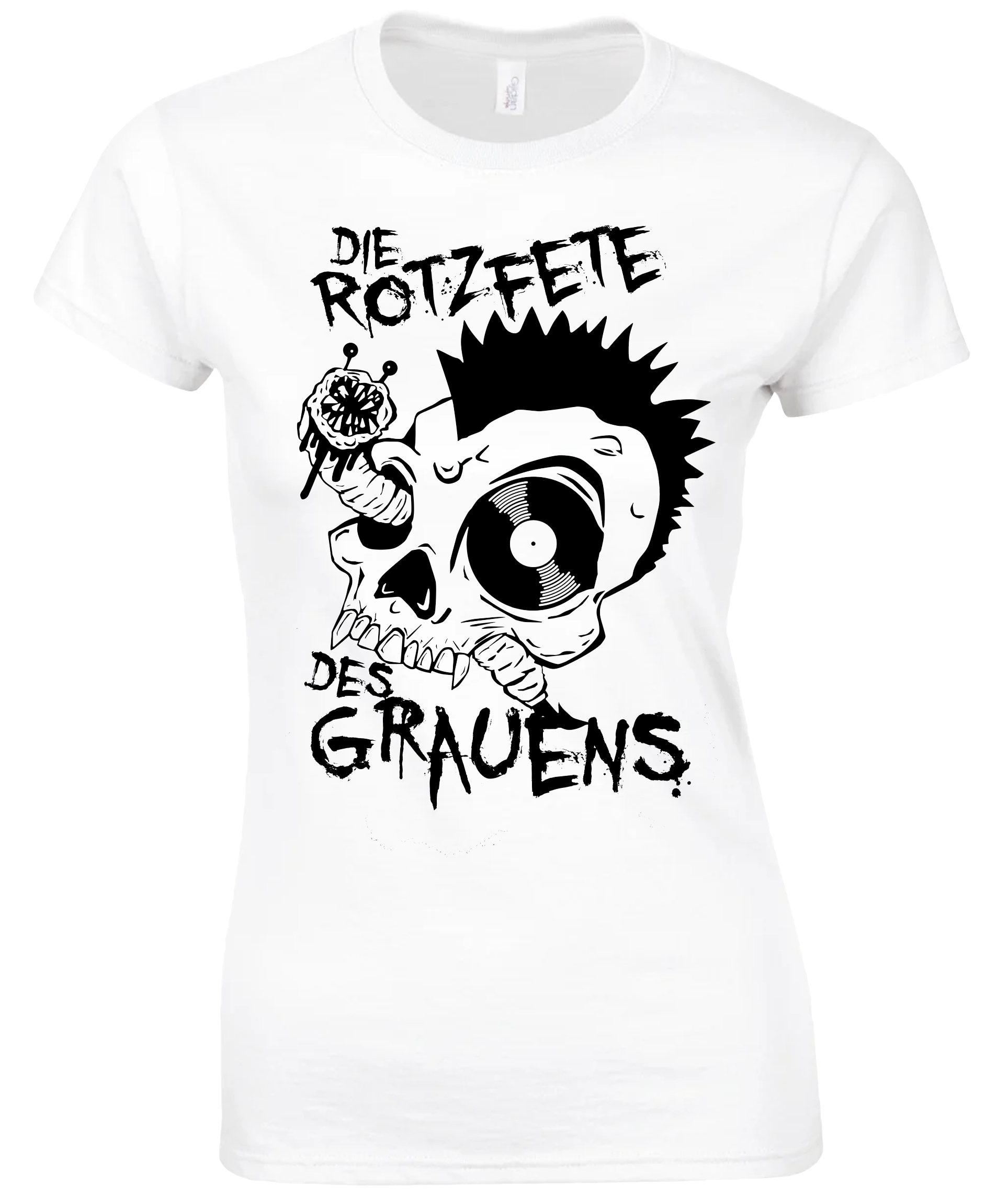 "Rotzfete" T-Shirt - Girlie, Farbe: schwarz/weiß Bild 2